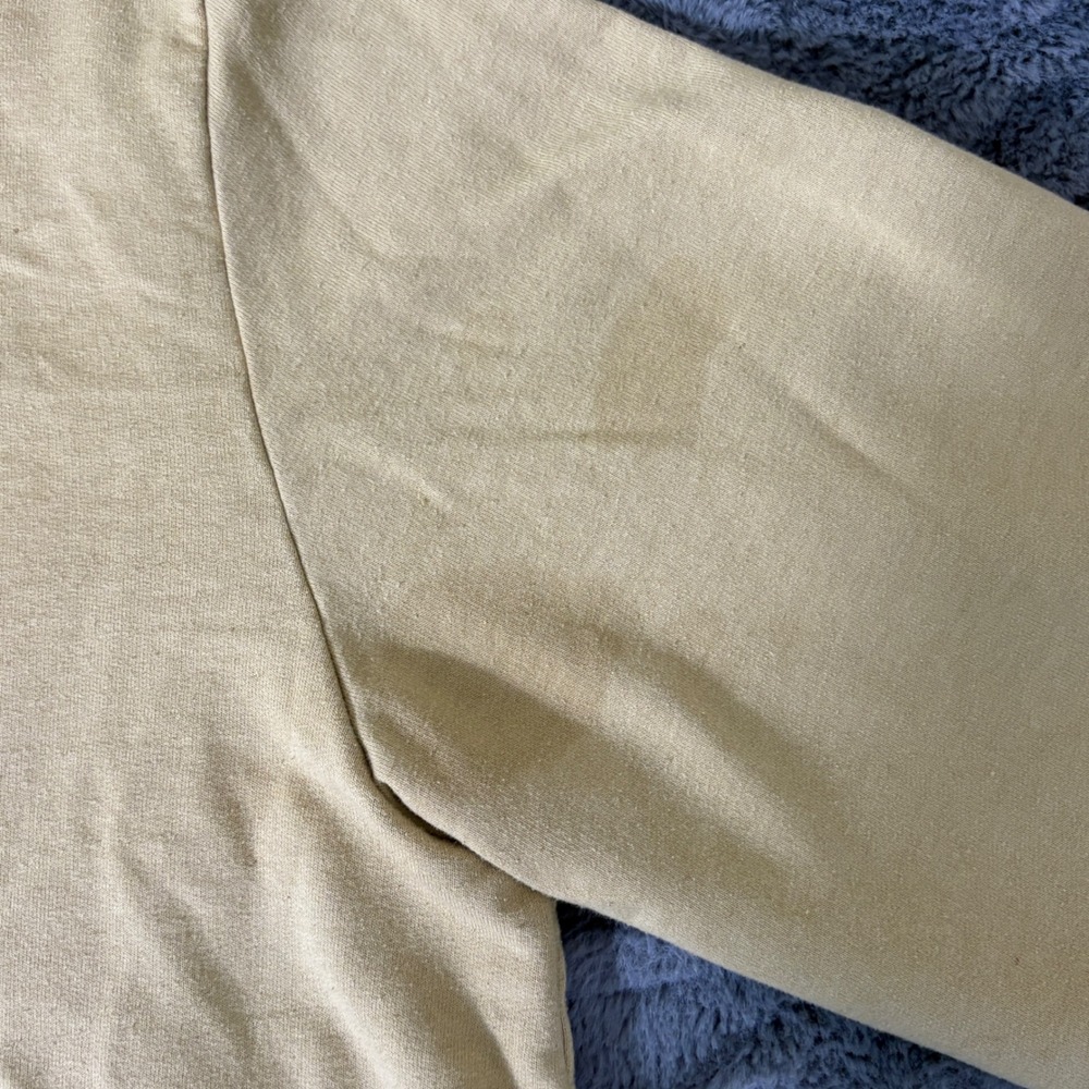 The North Face Mens Full Zip Hoodie Tan Khaki Medium Embroidered Logo AQ946 - Picture 2 of 8